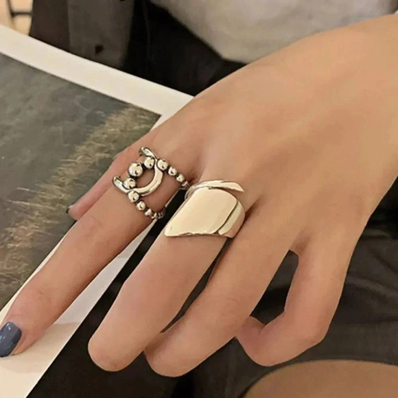 Minimalist 925 Sterling Silver Wrap Ring Bead Twist Ring Dainty Statement Ring - Picture 3 of 7